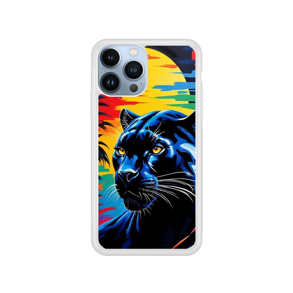 Black Panther At Dusk iPhone 13 Pro Max Case-Rubber / White (2D Case)-Xtracase