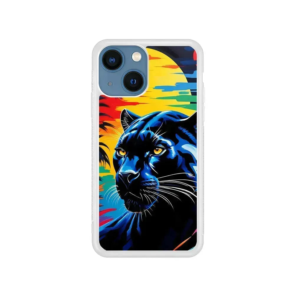 Black Panther At Dusk iPhone 13 Mini Case-Rubber / White (2D Case)-Xtracase
