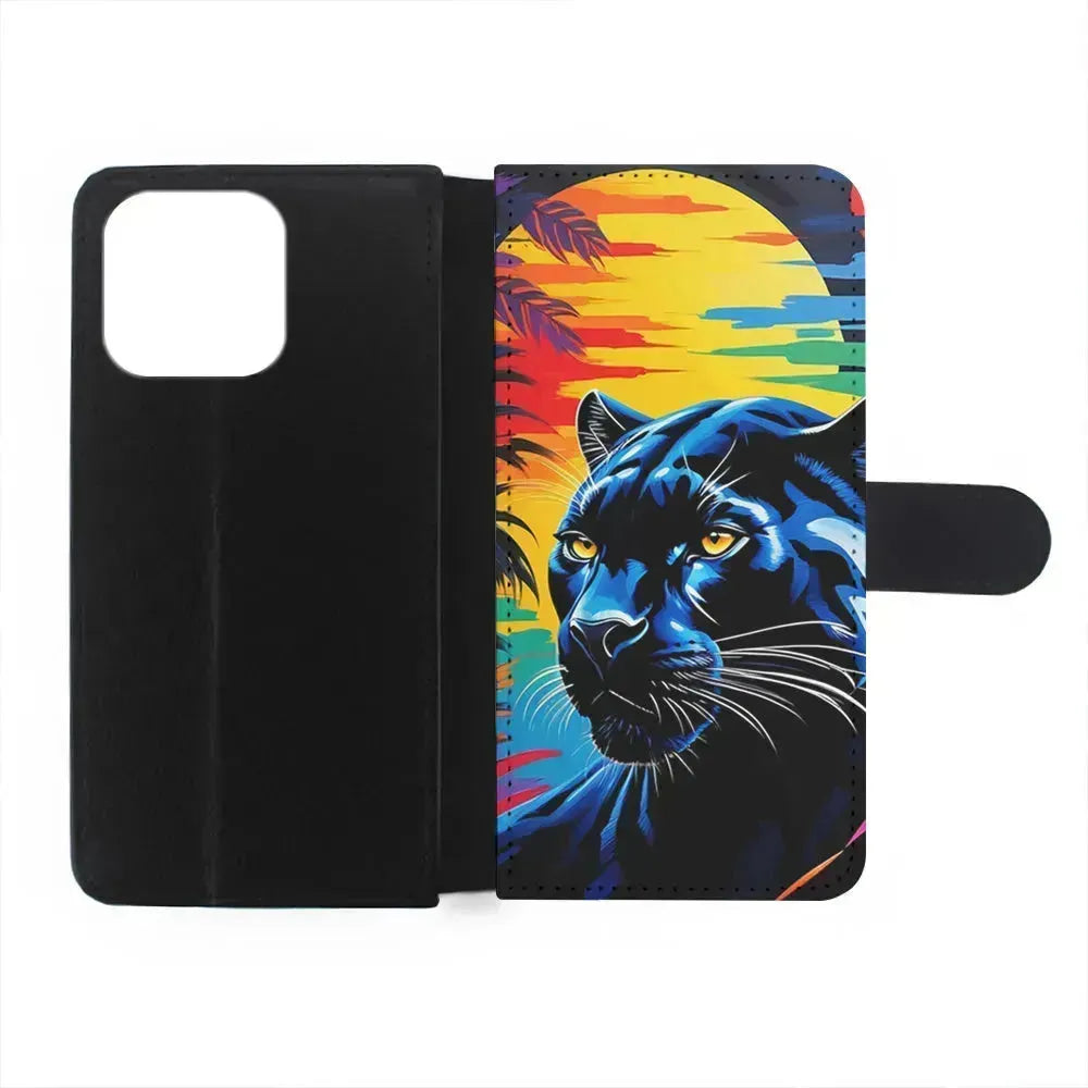 Black Panther At Dusk iPhone 13 Mini Case-Flip Wallet Case-Xtracase