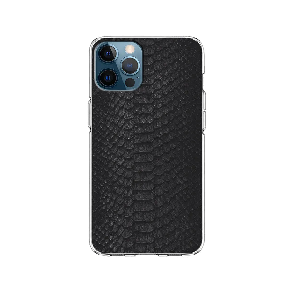Black Snake Skin Pattern iPhone 13 Pro Case-Clear Soft Case-Xtracase