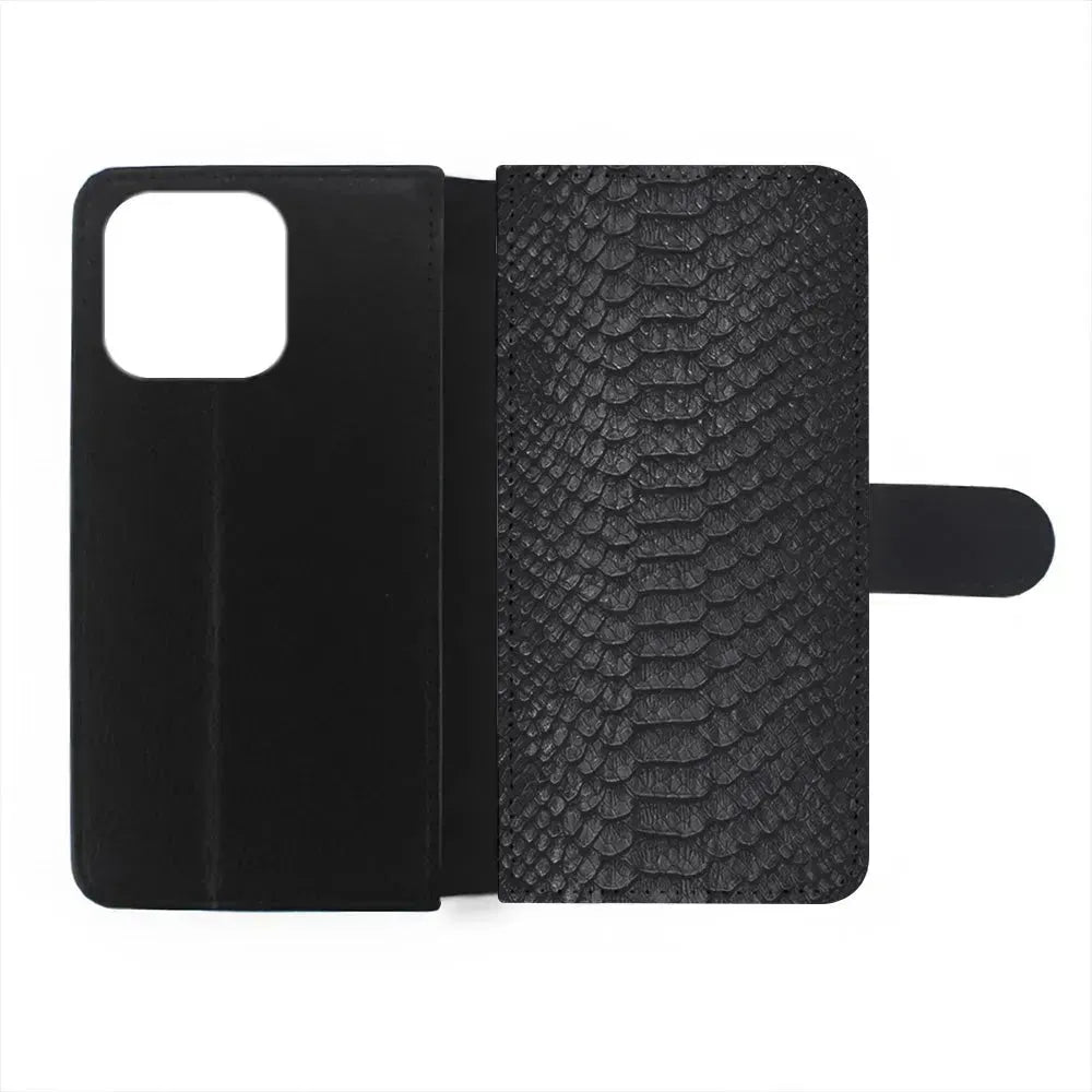 Black Snake Skin Pattern iPhone 15 Pro Max Case-Flip Wallet Case-Xtracase