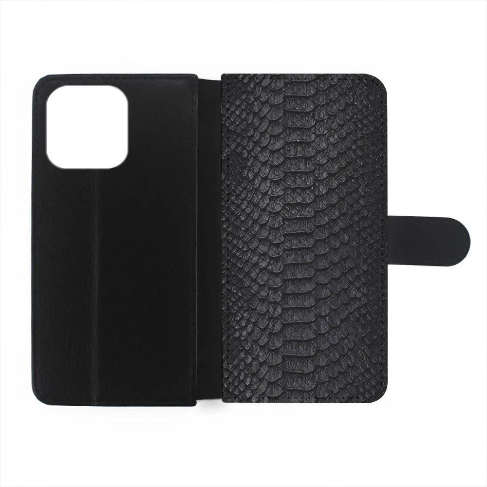 Black Snake Skin Pattern iPhone 13 Pro Case-Flip Wallet Case-Xtracase