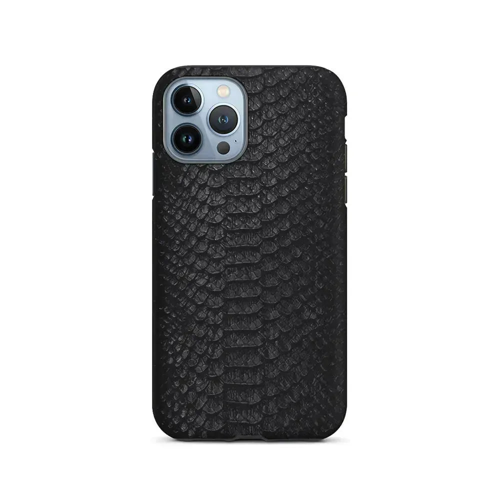 Black Snake Skin Pattern iPhone 15 Pro Max Case-2 in 1 Tough Case-Xtracase