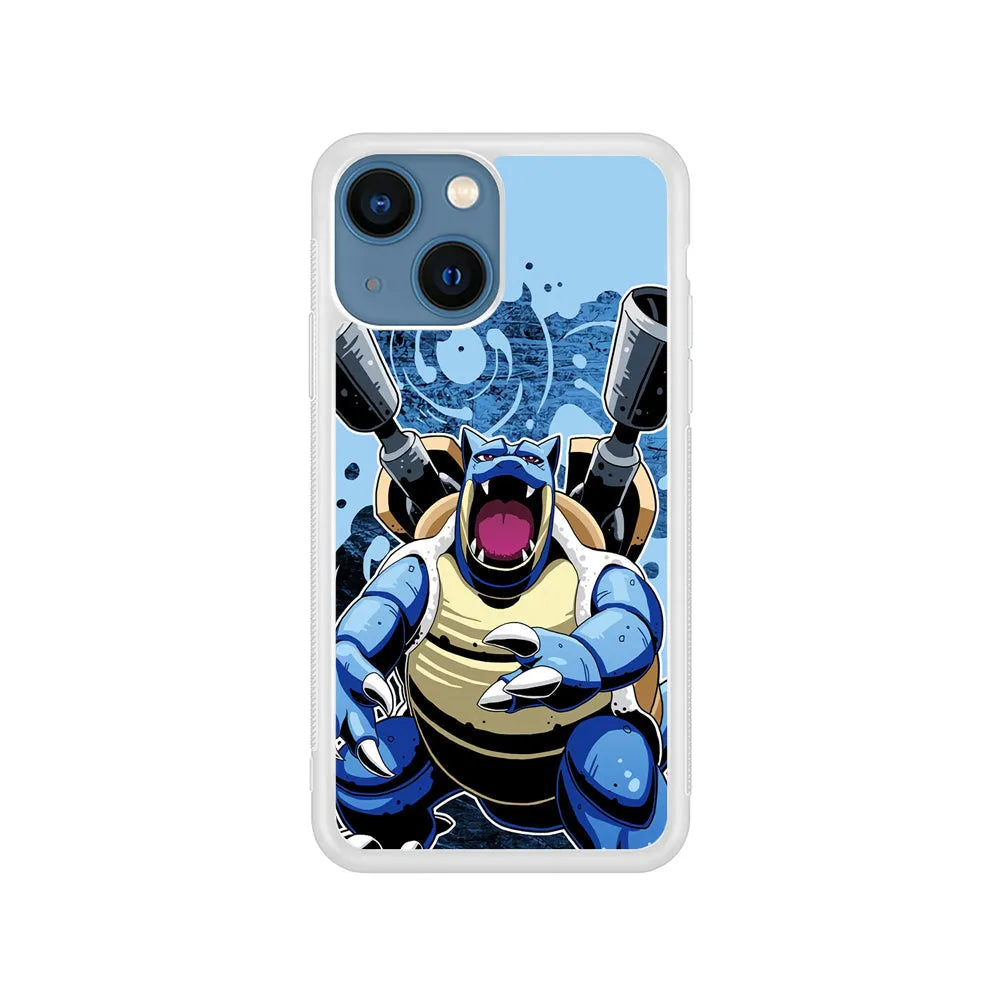 Blastoise Pokemon iPhone 14 Plus Case-Rubber / White (2D Case)-Xtracase