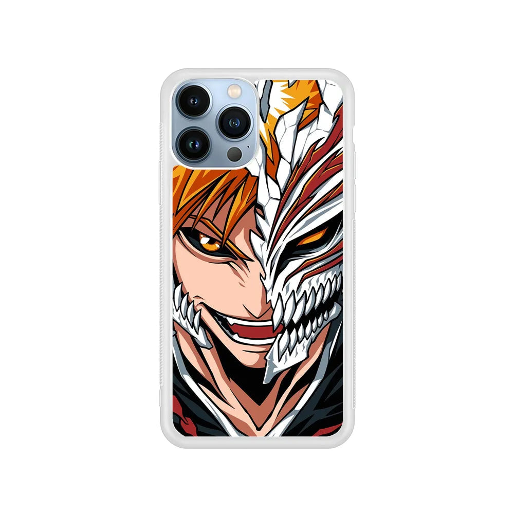 Bleach Ichigo Kurosaki Bankai iPhone 13 Pro Case-Rubber / White (2D Case)-Xtracase