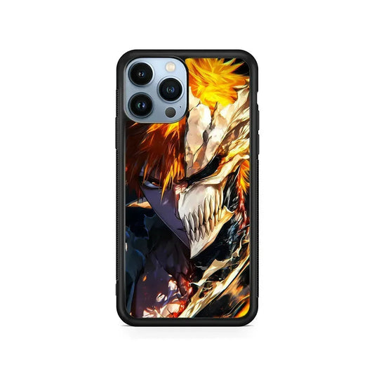Bleach Ichigo Kurosaki Half Mask iPhone 15 Pro Max Case-Rubber / Black (2D Case)-Xtracase