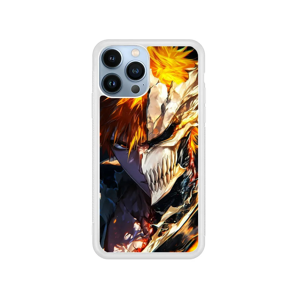 Bleach Ichigo Kurosaki Half Mask iPhone 13 Pro Case-Rubber / White (2D Case)-Xtracase