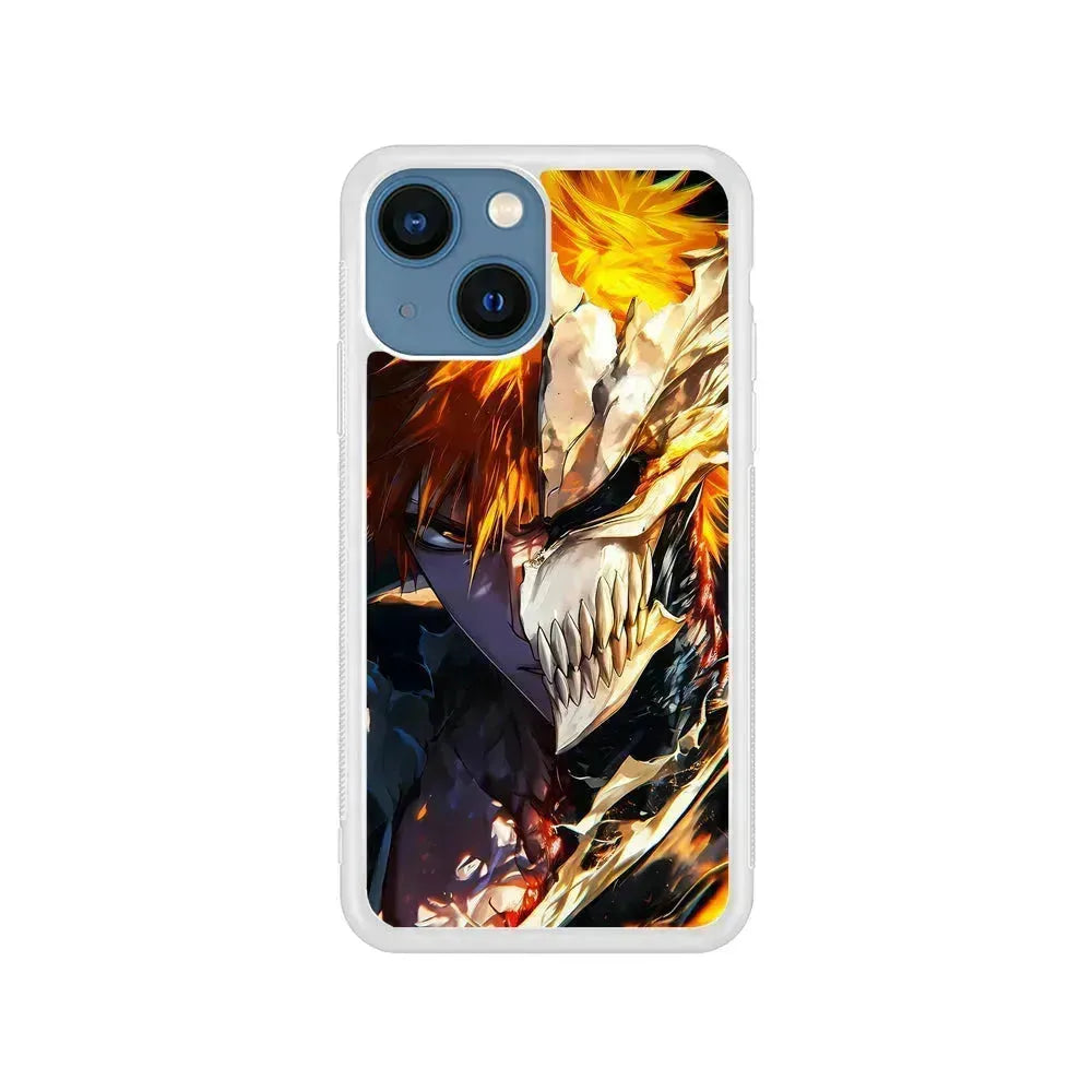 Bleach Ichigo Kurosaki Half Mask iPhone 13 Mini Case-Rubber / White (2D Case)-Xtracase