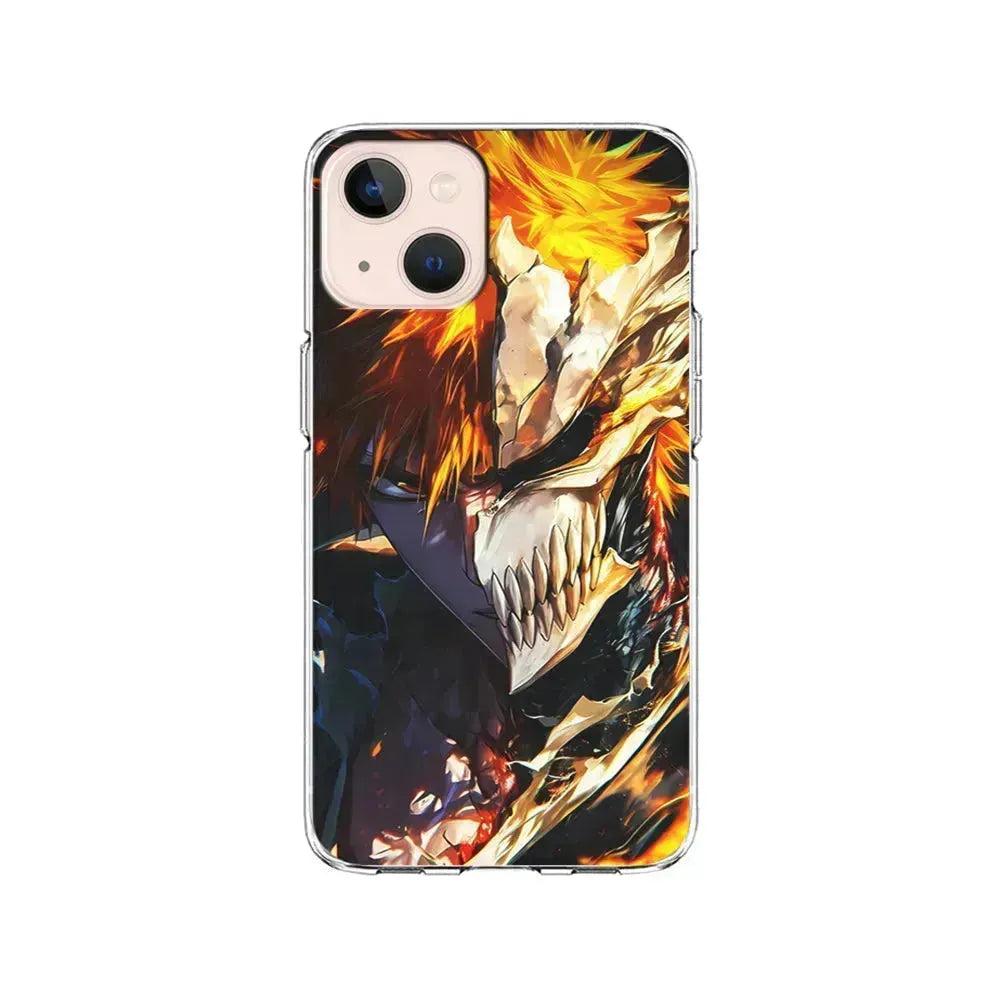 Bleach Ichigo Kurosaki Half Mask iPhone 13 Mini Case-Clear Soft Case-Xtracase