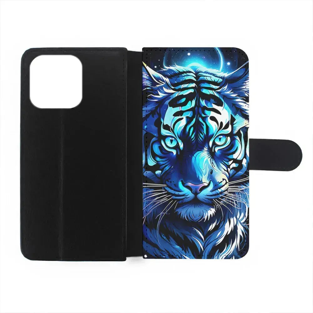 Blue Tiger Head iPhone 15 Pro Max Case-Flip Wallet Case-Xtracase