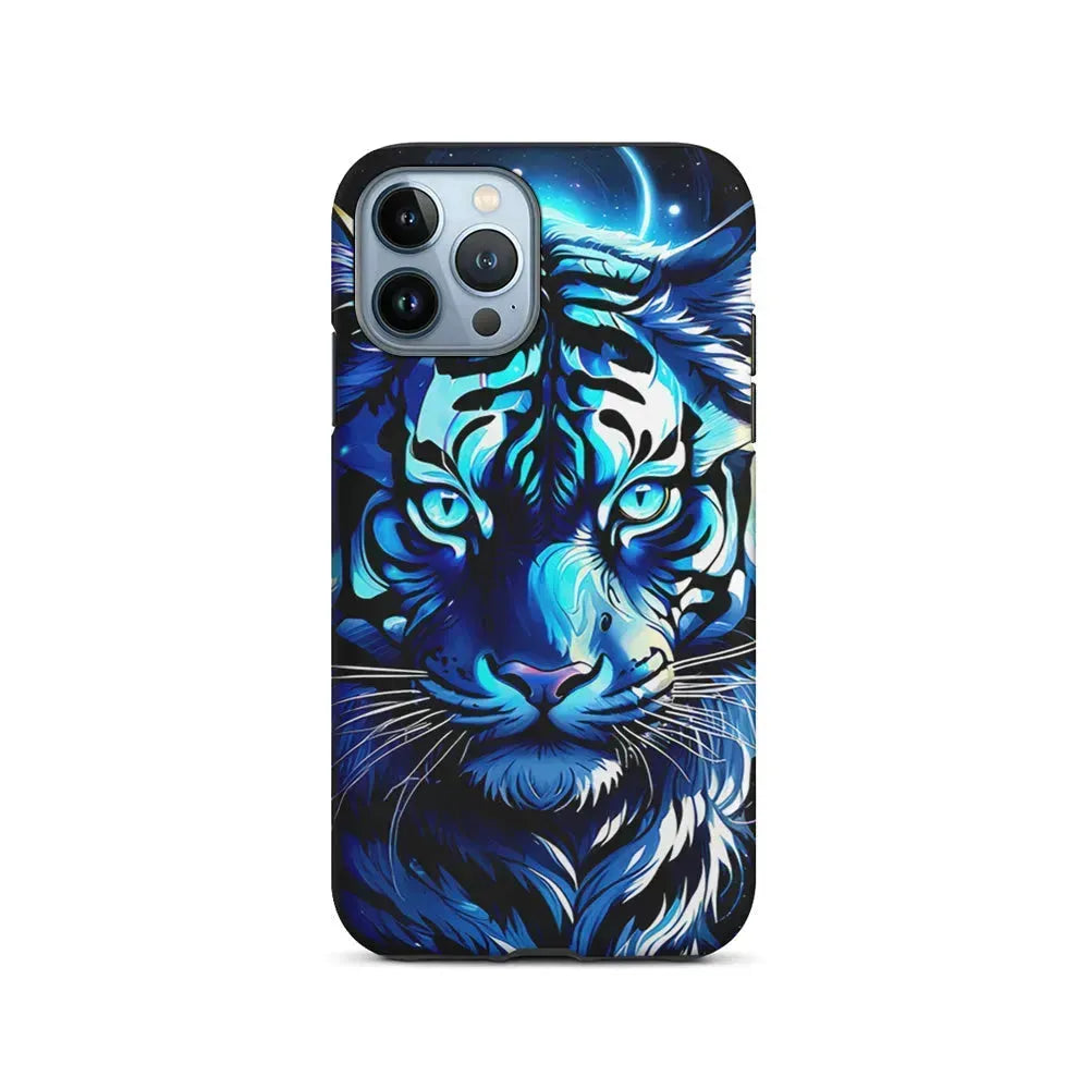 Blue Tiger Head iPhone 15 Pro Max Case-2 in 1 Tough Case-Xtracase