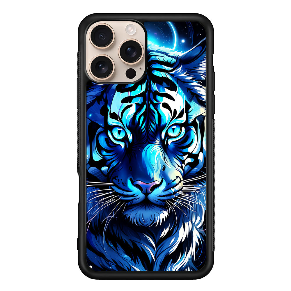 Blue Tiger Head iPhone 16 Pro Max Case - iPhone 16 Pro Max