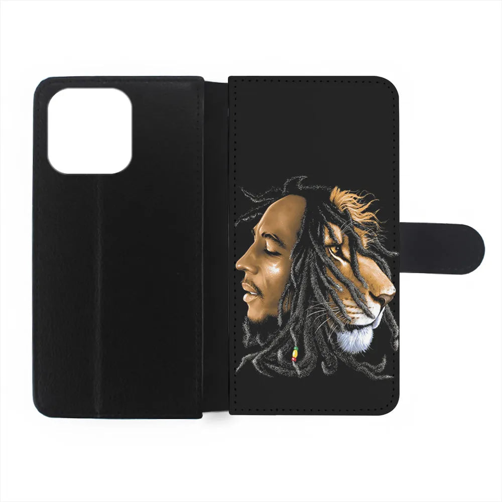 Bob Marley Lion Art iPhone 13 Pro Case-Flip Wallet Case-Xtracase