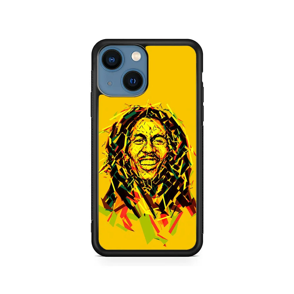 Bob Marley Pop Art Reggae iPhone 14 Plus Case-Rubber / Black (2D Case)-Xtracase