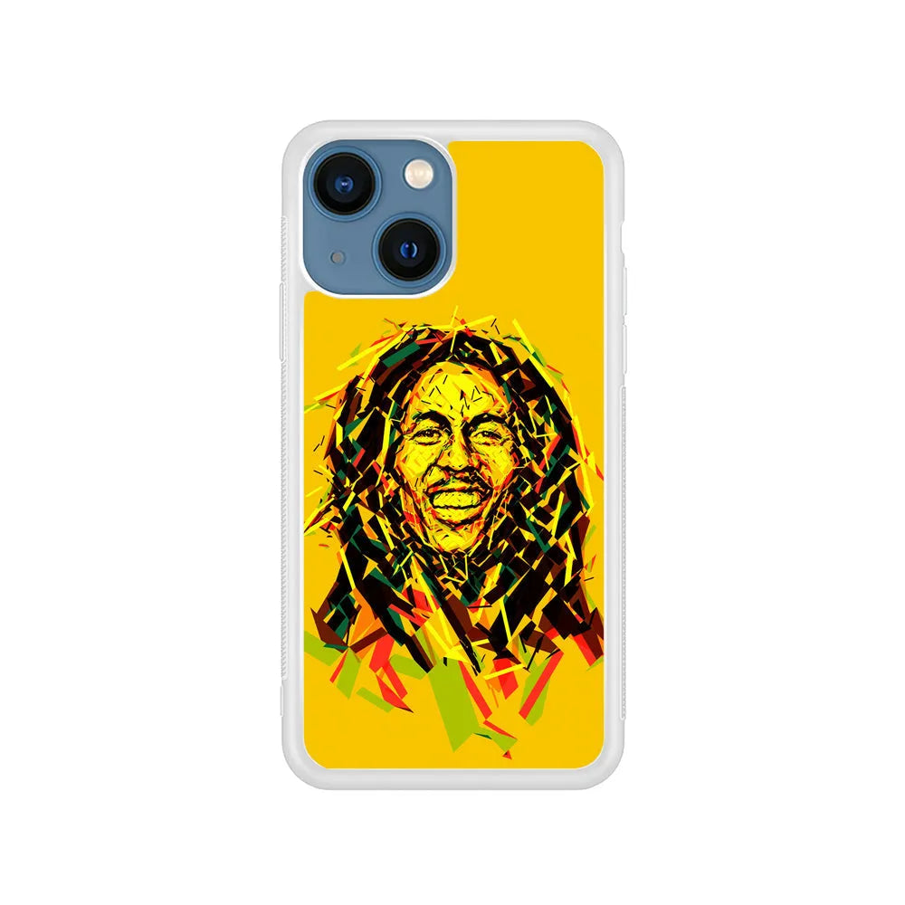 Bob Marley Pop Art Reggae iPhone 15 Case-Rubber / White (2D Case)-Xtracase