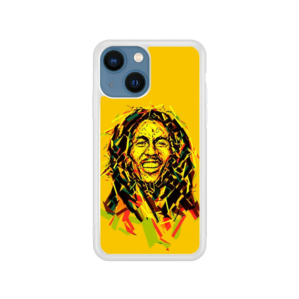 Bob Marley Pop Art Reggae iPhone 14 Plus Case-Rubber / White (2D Case)-Xtracase