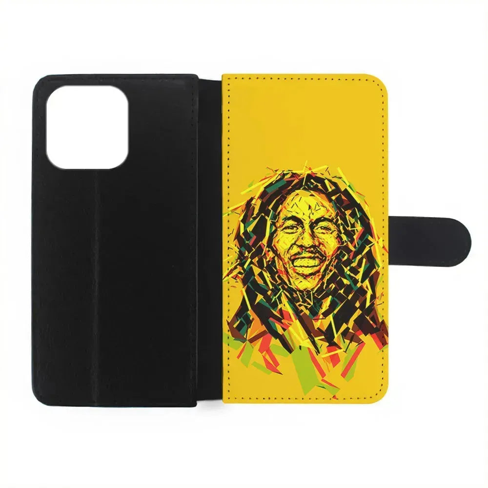 Bob Marley Pop Art Reggae iPhone 15 Pro Max Case-Flip Wallet Case-Xtracase