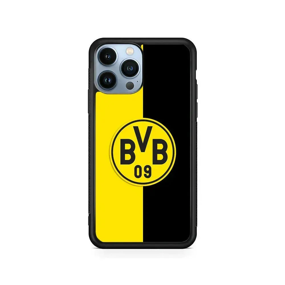 Borussia Dortmund Yellow Black iPhone 15 Pro Max Case-Rubber / Black (2D Case)-Xtracase