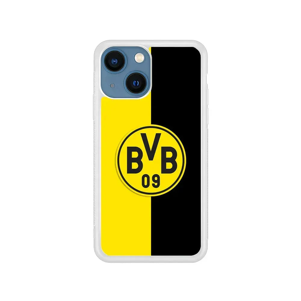 Borussia Dortmund Yellow Black iPhone 13 Mini Case-Rubber / White (2D Case)-Xtracase
