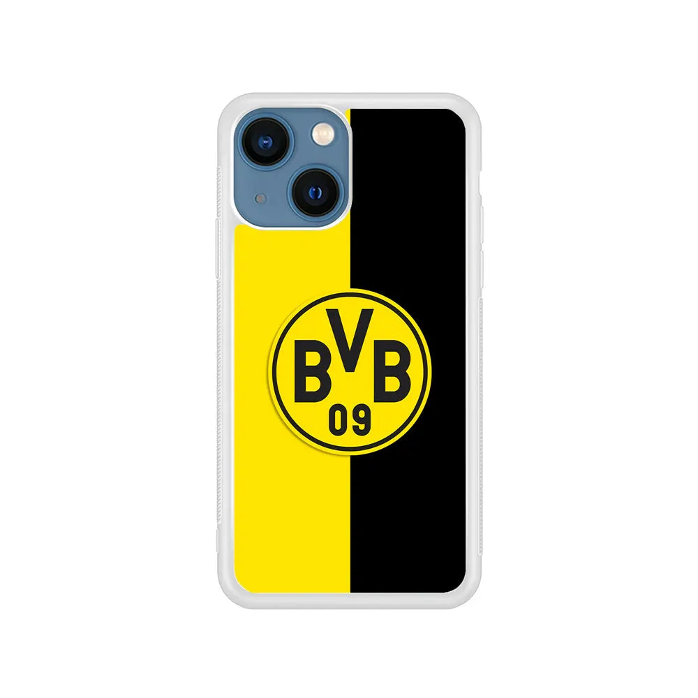 Borussia Dortmund Yellow Black iPhone 14 Plus Case-Rubber / White (2D Case)-Xtracase