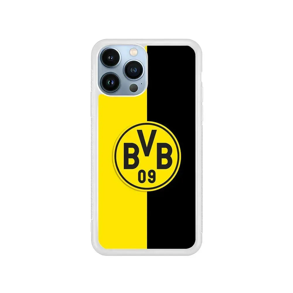 Borussia Dortmund Yellow Black iPhone 15 Pro Max Case-Rubber / White (2D Case)-Xtracase