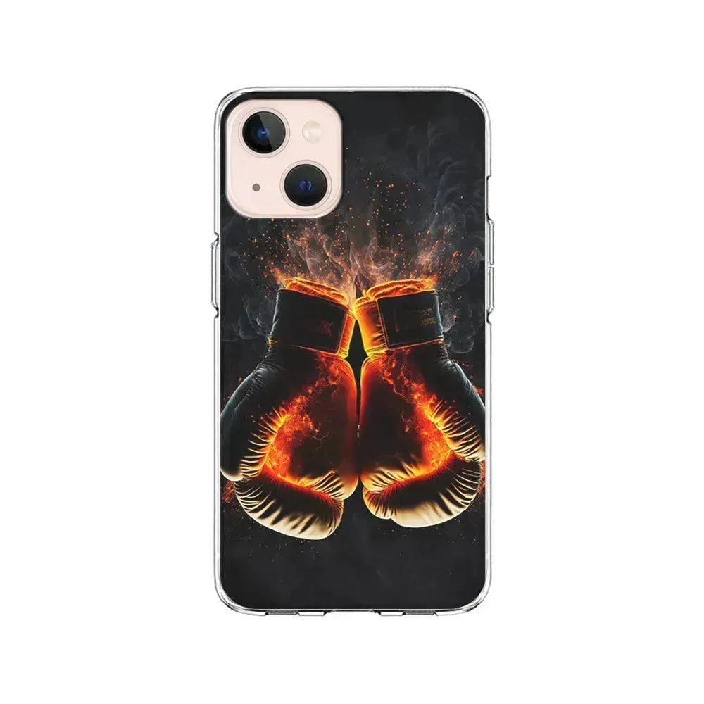 Boxing Gloves In Fire iPhone 13 Mini Case-Clear Soft Case-Xtracase