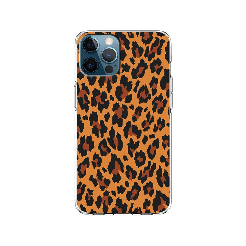 Brown Leopard Skin Pattern iPhone 13 Pro Case-Clear Soft Case-Xtracase