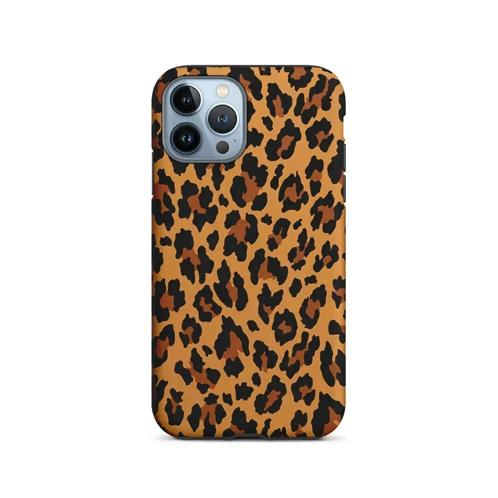 Brown Leopard Skin Pattern iPhone 15 Pro Max Case-2 in 1 Tough Case-Xtracase