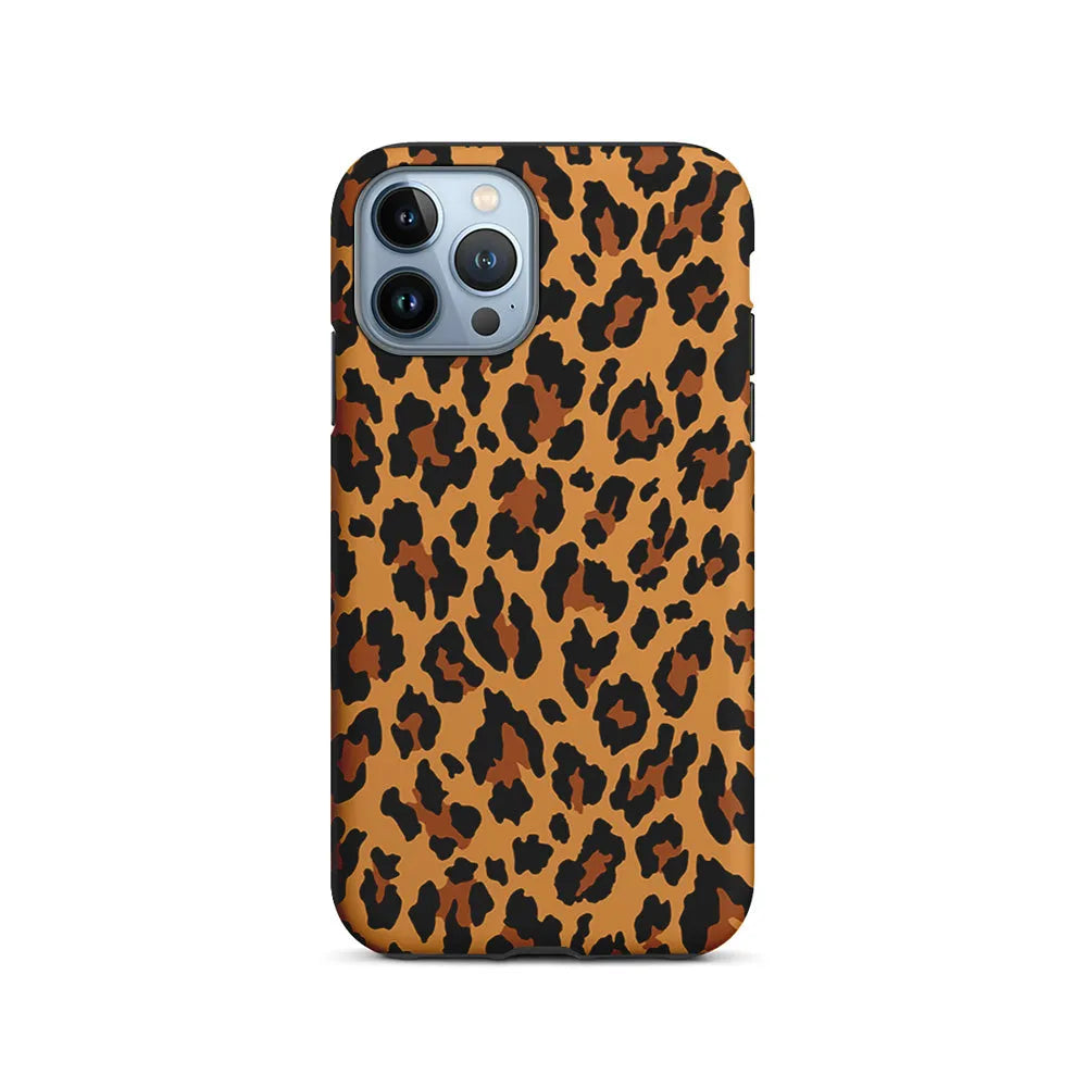 Brown Leopard Skin Pattern iPhone 13 Pro Case-2 in 1 Tough Case-Xtracase