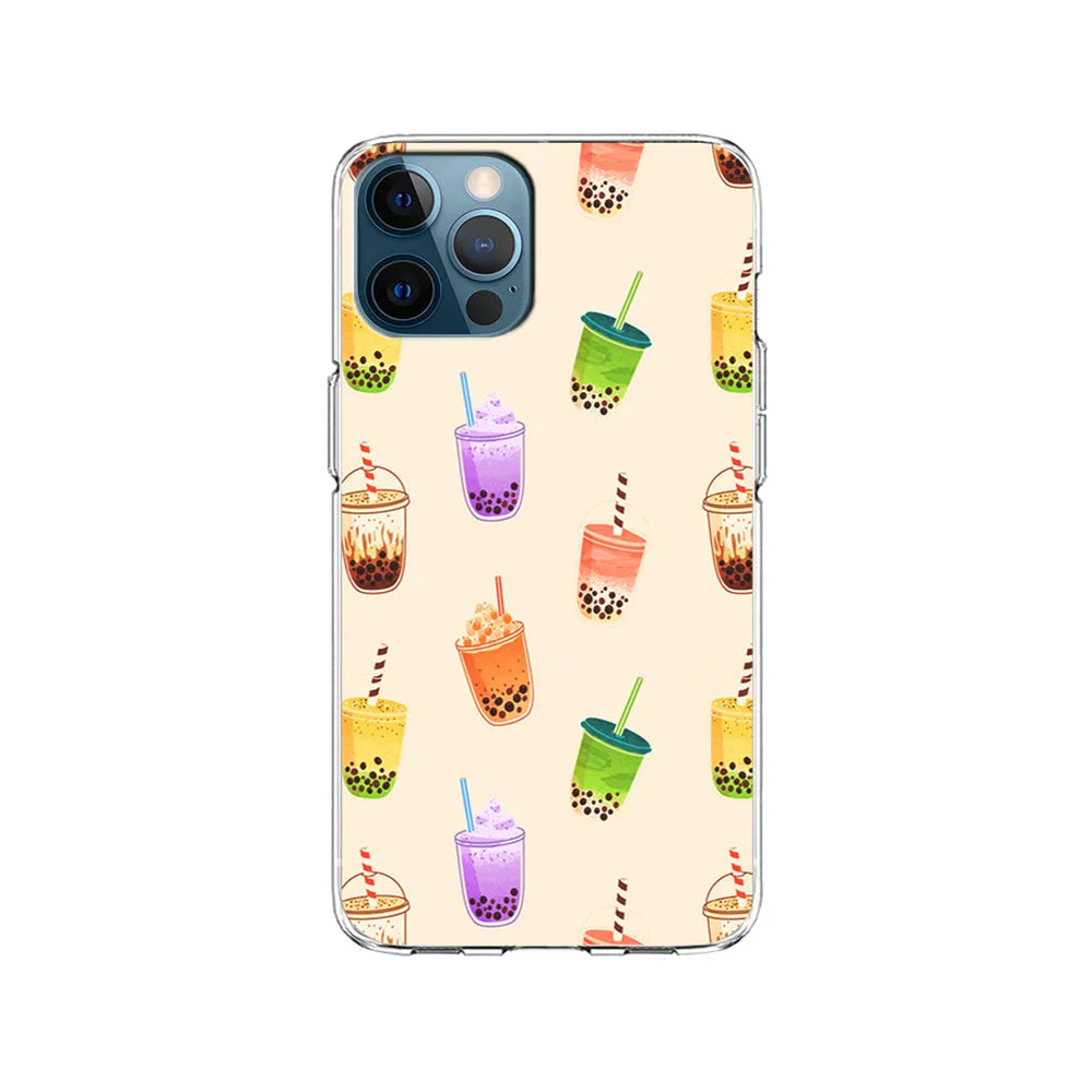 Bubble Tea Cups Colorful iPhone 13 Pro Case-Clear Soft Case-Xtracase