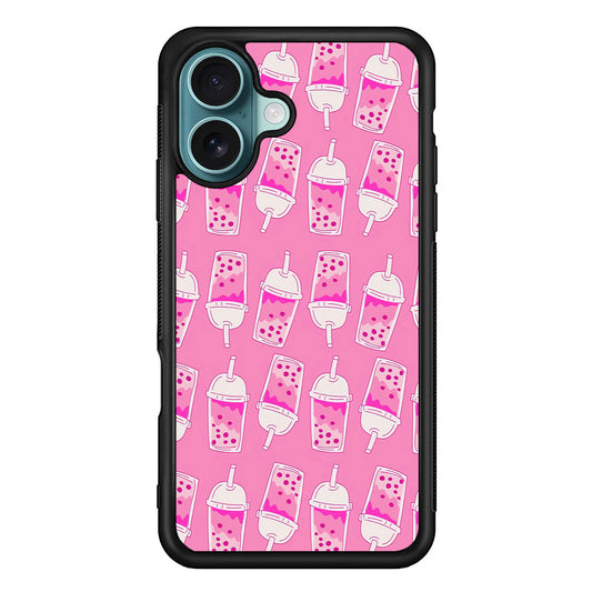 Bubble Tea Pink Pattern iPhone 16 Plus Case - Xtracase