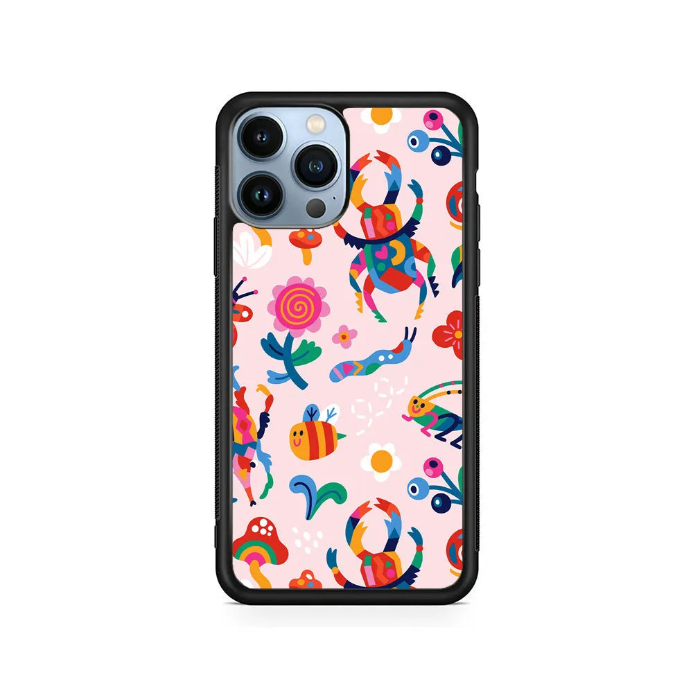 Bug Cartoon Aesthetic iPhone 13 Pro Case-Rubber / Black (2D Case)-Xtracase