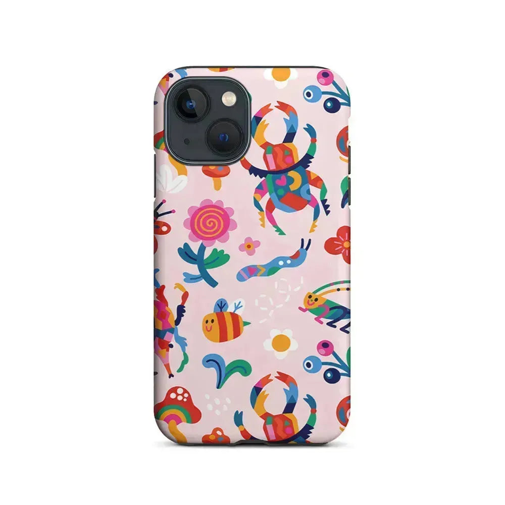 Bug Cartoon Aesthetic iPhone 13 Mini Case-2 in 1 Tough Case-Xtracase