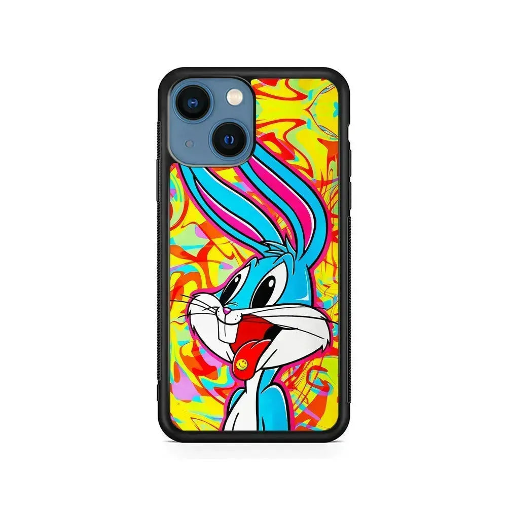 Bugs Bunny Aesthetic iPhone 13 Mini Case-Rubber / Black (2D Case)-Xtracase