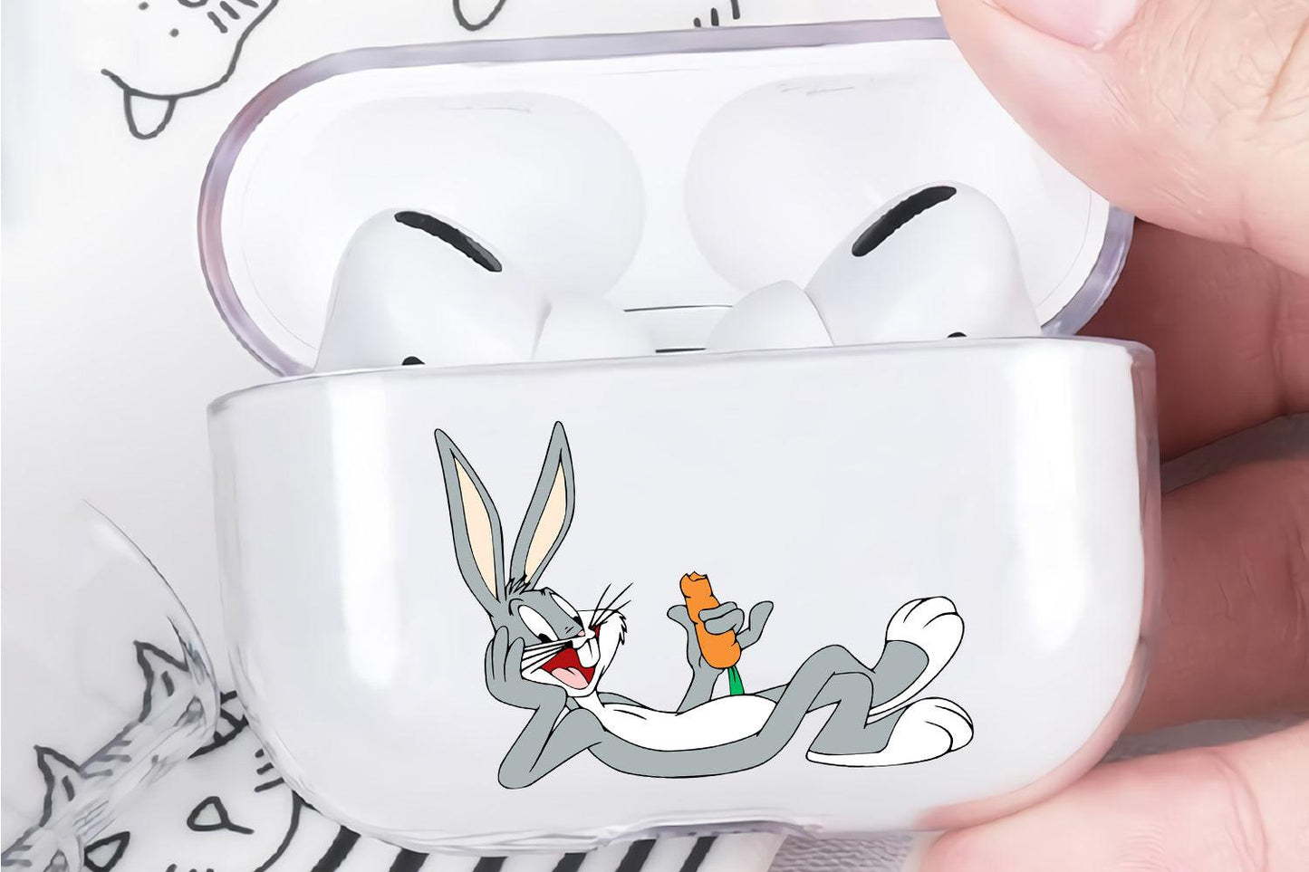 Bugs Bunny Chilling Out Protective Clear Case Cover For Apple Airpod Pro 2-Xtracase