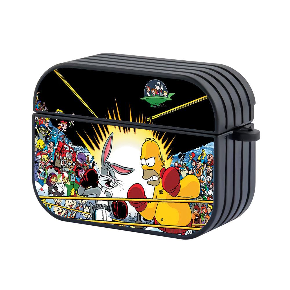 Bugs Bunny vs Homer Simpson Great Fight Hard Plastic Case Cover For Apple Airpods Pro 2-Xtracase
