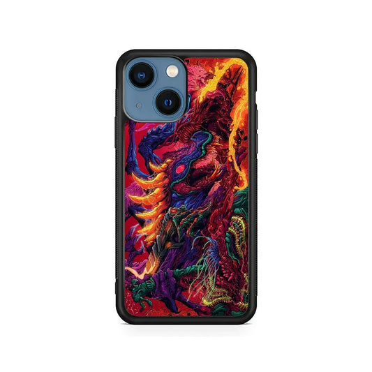 CS GO Hyper Beast Art iPhone 13 Mini Case-Rubber / Black (2D Case)-Xtracase