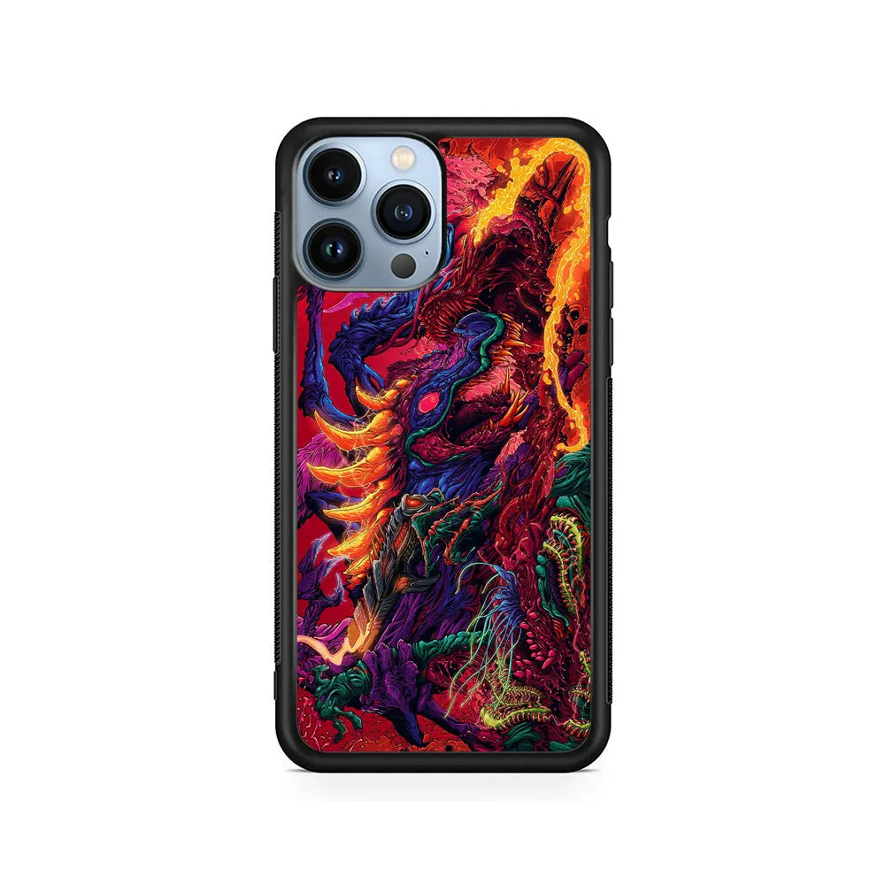 CS GO Hyper Beast Art iPhone 13 Pro Case-Rubber / Black (2D Case)-Xtracase