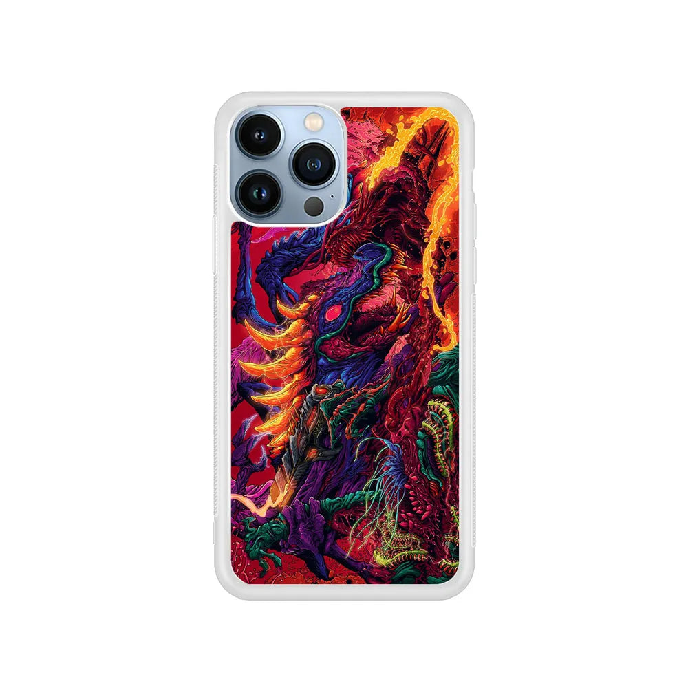 CS GO Hyper Beast Art iPhone 13 Pro Case-Rubber / White (2D Case)-Xtracase