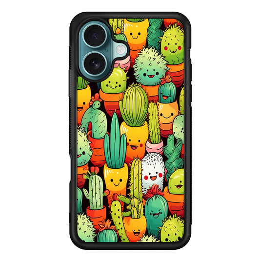Cactus Cartoon in Pots iPhone 16 Case - Xtracase