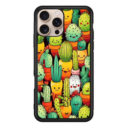 Cactus Cartoon in Pots iPhone 16 Pro Case - iPhone 16 Pro