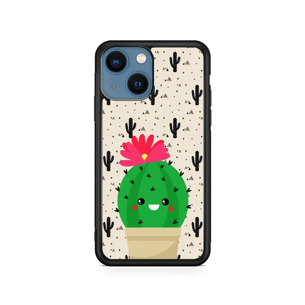 Cactus Tiny Pot iPhone 15 Plus Case-Rubber / Black (2D Case)-Xtracase