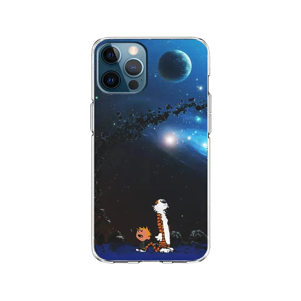 Calvin and Hobbes Galaxy iPhone 15 Pro Max Case-Clear Soft Case-Xtracase