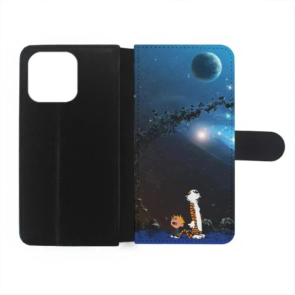 Calvin and Hobbes Galaxy iPhone 13 Mini Case-Flip Wallet Case-Xtracase