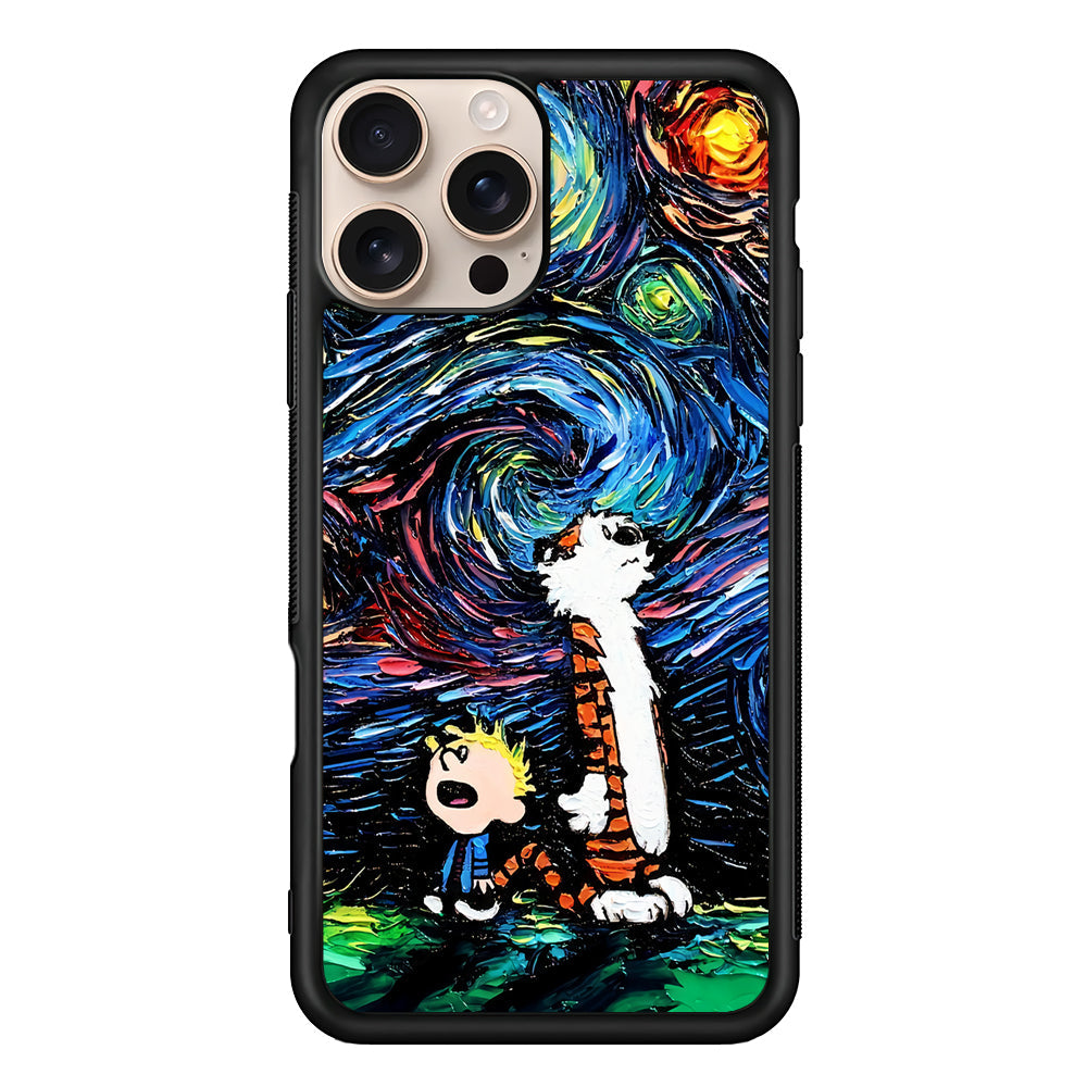 Calvin and Hobbes Starry Night iPhone 16 Pro Max Case - iPhone 16 Pro Max