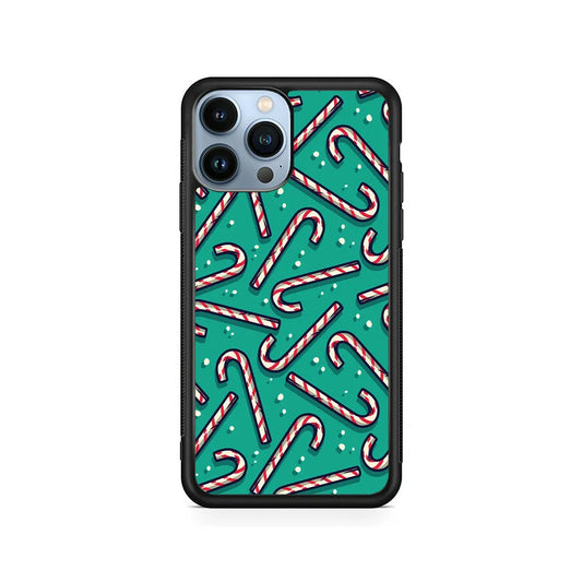 Candy Cane Lollipop iPhone 13 Pro Case-Rubber / Black (2D Case)-Xtracase