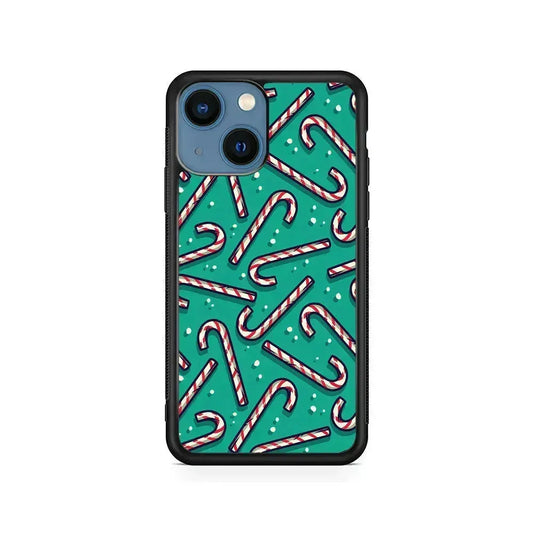 Candy Cane Lollipop iPhone 13 Mini Case-Rubber / Black (2D Case)-Xtracase