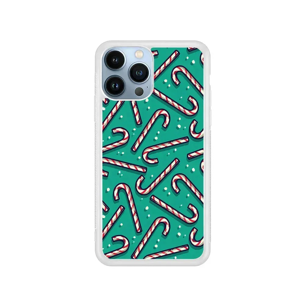 Candy Cane Lollipop iPhone 15 Pro Max Case-Rubber / White (2D Case)-Xtracase