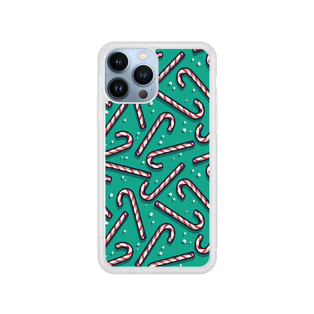 Candy Cane Lollipop iPhone 13 Pro Case-Rubber / White (2D Case)-Xtracase