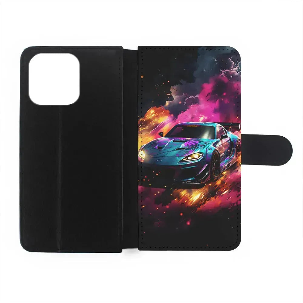 Car City Drift Smoke iPhone 15 Pro Max Case-Flip Wallet Case-Xtracase
